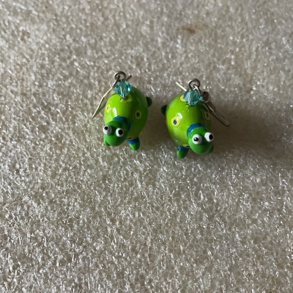 Vintage murano turtle earrings - Picture 3 of 3